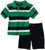 Nautica Sportswear Kids Baby-Boys Infant Cargo Short And Bold Stripe Shirt Set