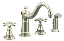 Hot Sale KOHLER K-158-3-BN Antique Kitchen Sink Faucet, Vibrant Brushed Nickel