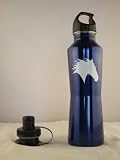 24 Oz Stainless Steel Hearts Mustang Horse Head Sports Water Bottle- Blue