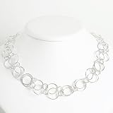 Sterling Silver Fancy Round Link Necklace - 24 Inch