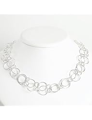 Sterling Silver Fancy Round Link Necklace - 18 Inch