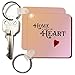 3dRose Vintage Home is Where the Heart Is - Key Chains, 2.25 x 4.5 inches, set of 2 (kc_79205_1)