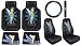 Tinkerbell Tink Pixie Power 7pc Combo Set Front & Rear Floor Mats, Seat Covers & Steering Wheel Cover