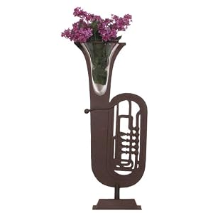 Cast Iron & Glass Tuba Vase