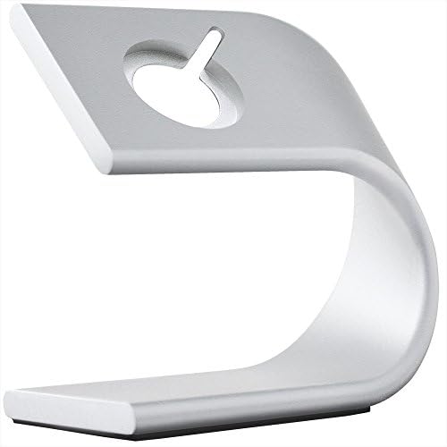 Apple Watch Stand By Signion Gear: Minimalist Design Anodized Aluminum Charging Stand - Solid, Sturdy, Heavy Non-slip Base, Stealthy Cable Routing (Silver)
