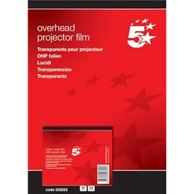 5 Star OHP Film Inkjet General Purpose 100 micron A4 Clear [Pack of 50]