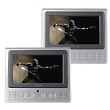 7 Insignia NS-7DPDVD Dual Widescreen Portable DVD Player w/Carrying Case (Silver/Black)