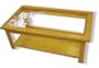 Oak Glass Top Coffee Table With Hummingbird Etched Glass - Hummingbird Coffee Table Furniture - Unique Hummingbird Gift Ideas - Fully Assembled - 39" x 22" x 15" high