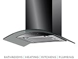 Baumatic 60cm Cooker Chimney Hood 600mm Black/ Glass BT6.3BGL
