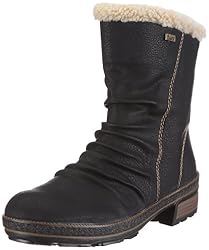 Rieker Fenja Z5453-00, Damen Stiefel, Schwarz (schwarz/beige 00), EU 39