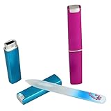 2 Colors Professional Crystal Glass Nail Files + Hard Case