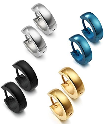 Jstyle Jewelry Stainless Steel Mens Womens Hoop Earrings Piercings Huggie Hypoallergenic