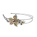 Fashion Hair Accessory ~Headband Topaz Flower Design Accented with Crystals