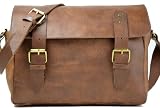 Borsa a tracolla Gusti Pelle Borsetta Vintage portatile spalla Uni Scuola Marrone U25A