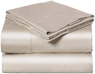 Luxury Designs 400 Thread Count Bedspread 100% Cotton Sheet Set 4 Piece Luxurious, Comfortable, Highest Quality Premium Bedding Sateen Weave - Full, Beige