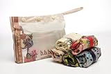 b.b.begonia Kamakura Zen Reusable Shopping Bag, Set of 5 Assorted Designs