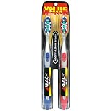 Reach Max Tooth & Gum Brush, Value Pack, Medium, Full Head, Colors May Vary, 2 toothbrushes (Pack of 3)