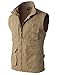 H2H Men's Winter Removable Hooded Padded Vest, Beige US L/Asia XL (KMOV081)