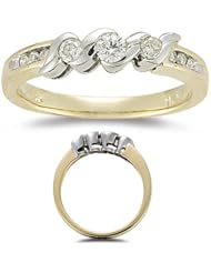 1/4 (0.21-0.27) Cts Diamond Three Stone Ring in 18K Two Tone Gold