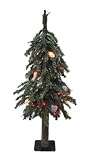 2.5' Pre-Lit Frosted Alpine Artificial Christmas Tree - Multi Lights