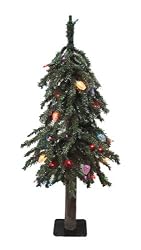 2.5' Pre-Lit Frosted Alpine Artificial Christmas Tree - Multi Lights