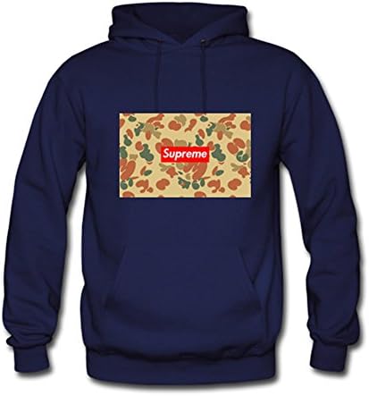 Epaba Custom Hot Supreme Logo Men's Gildan Hoody Hoodie Hooded Sweatshirt Blue Large