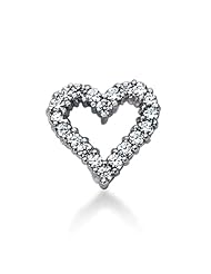 14K Gold Share Prong set Diamond Heart Pendant (0.80 cttw, F - G Color, SI2 Clarity)