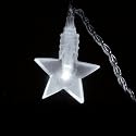 Brilliant White LED 10 Bulb White Flat Star Battery Lights