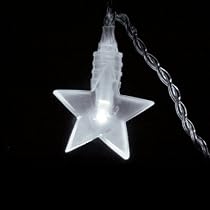 Brilliant White LED 10 Bulb White Flat Star Battery Lights