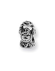 Reflections(tm) Sterling Silver CZ Buddha Bead / Charm