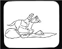 Decorated Mouse Pad with "black and white", running, sand, Egypt, tomb, polyhedron, civilization, rider, wonders, horse, pyramid, Africa, ancient, "Middle East", memorial, equine, riding