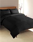 Kitchen & Housewares : Whisper Pintucked Complete Set Black Double