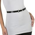 Patent Skinny Belt - Black