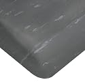 Wearwell PVC 420 SpongeCote Tile-Top Anti-Microbial Mat, Safety Beveled Edges, for Dry Areas, 2' Width x 3' Length x 1/2" Thickness, Charcoal
