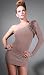 SAFFRON Ruffle Knit One Shoulder Dress Taupe image 1