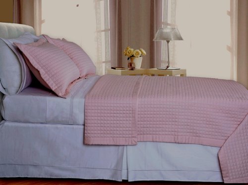 Egyptian Cotton 400 Thread Count Reversible Coverlet Set 3 PC King/Cal King (Blush)
