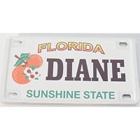 Diane Bicycle License Plate with Black Letters