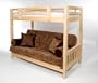 The Ultimate Space Saver: Solid Wood, American-made and Sleeps 3! --- Queen Futon Bunk Bed - Complete w/ Two 9" Futon Mattresses - Eco-friendly