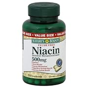 Nature's Bounty Niacin, Flush Free, 500 Mg, Capsules, Value Size, 120 ct.