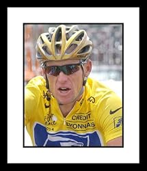 Lance Armstrong USA Cycling Framed 8x10 Photograph Tour de France Helmet On