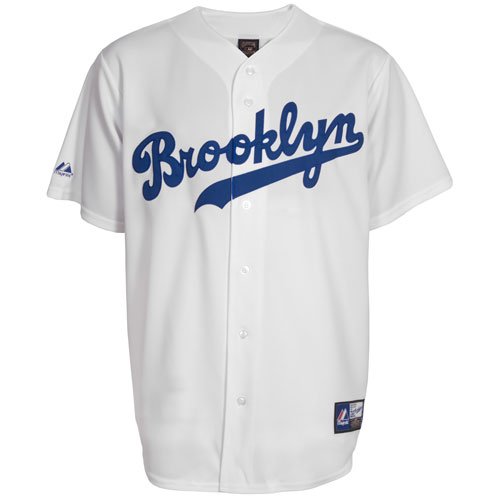 MLB Men's Dodgers Cooperstown Collection RC Synthetic Replica Jersey,White,Medium