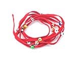 Red Suede Kabbalah String Bracelet with Lucky Eyes