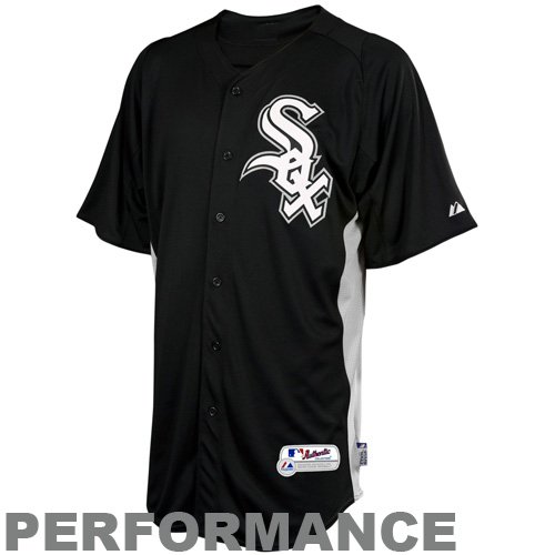 MLB Boys' Chicago White Sox Short Sleeve Authentic Button Front Cool Base Batting Practice Jersey (Pro Navy/Pro Scarlet, Medium)