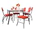 Kitchen & Housewares : 5 Piece Brimingham Retro Dining Set, Red