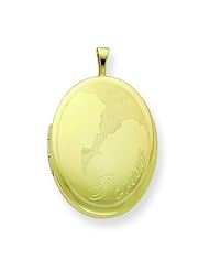 Gold Plated Sterling Silver 20mm Forever Oval Locket.
