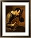 The Sense of Hearing, a Man Playing a Mandolin Framed Art Poster Print by Bartolomeo Passante, 27x33