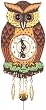 German Cuckoo Clock - Owl with Moving Eyes - Small German Cuckoo Clock - Owl with Moving Eyes - Small