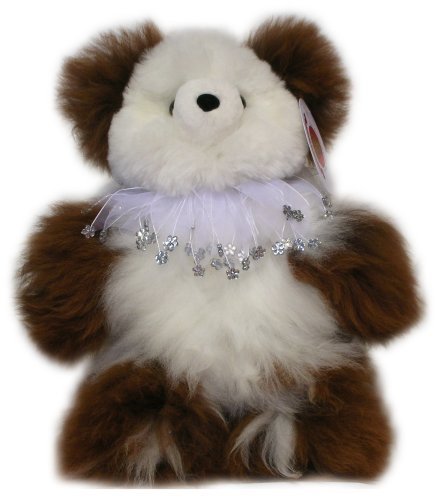 41ReA2IH2 L Alpaca Bear. Genuine Multi Colored Alpaca Teddy Bear With White Rhinestones Collar. 14 Inches high.