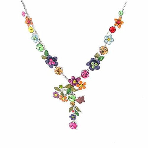Glamorousky colorful flower necklace with multi-color austrian el…