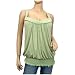 Green Lace Open Back Plus Size Top